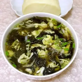 Purple egg soup