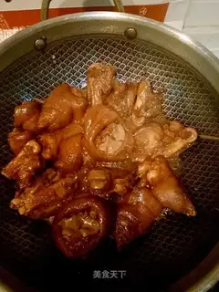 Red burning pig hoof