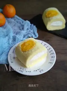Sweet orange cake roll