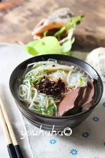 Duck blood fan soup