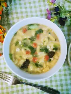 Colored soup soup