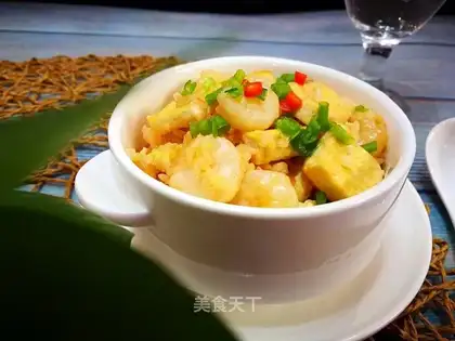 Cheese, shrimp, tofu rice