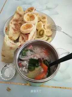 A green radish ham porridge