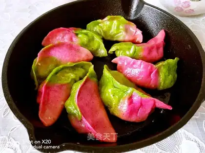 Colored fried dumplings