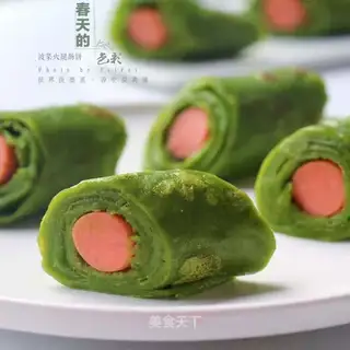 Spinach ham and sausage burrito