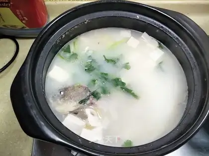 Carp tofu soup