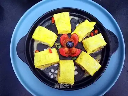 Pork celery omelet