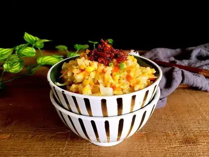 Foie gras and egg fried rice