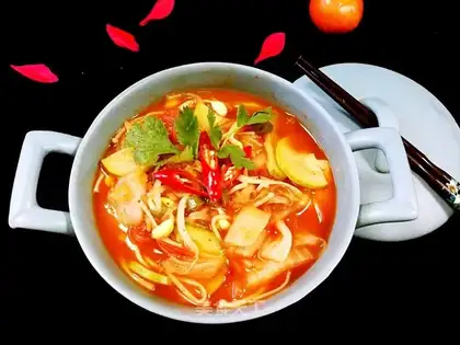 Korean chili tofu soup
