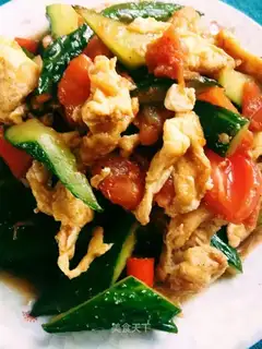 cucumber fried eggs