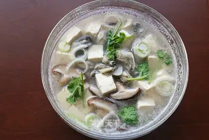 Oyster tofu soup