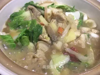 A pot of boiled meat
