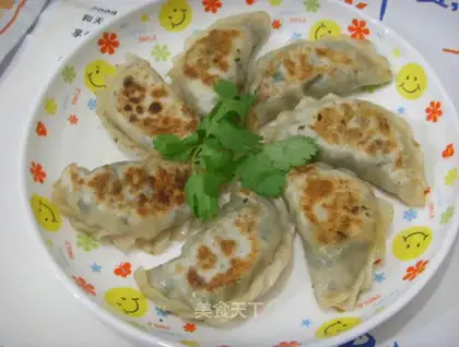 Pan-fried pork dumplings with leek