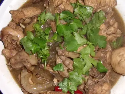 Roast chicken with potato flour