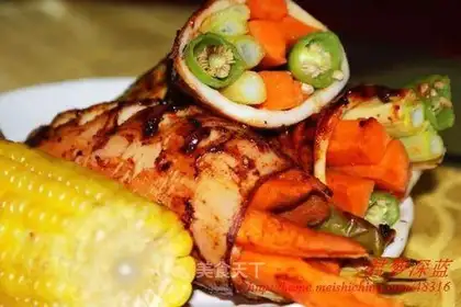Grilled vegetable squid