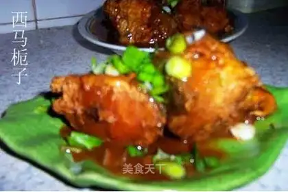 Braised cod nuggets