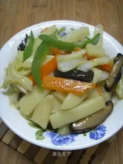 stir-fried rice cake with vegetables