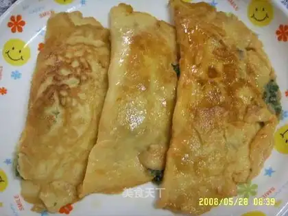 Eggs Corner with Leek Meat Pork Meat