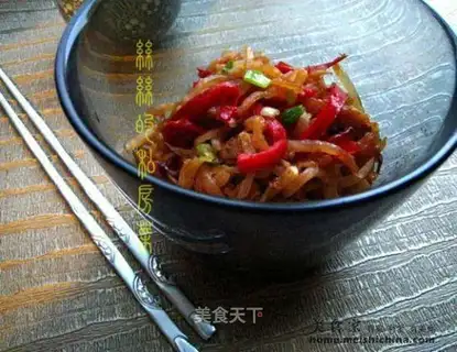 stir-fried dried shrimps with double shredded silk