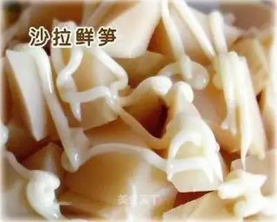 Fresh bamboo shoots with salad