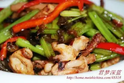 stir-fried squid head with celery