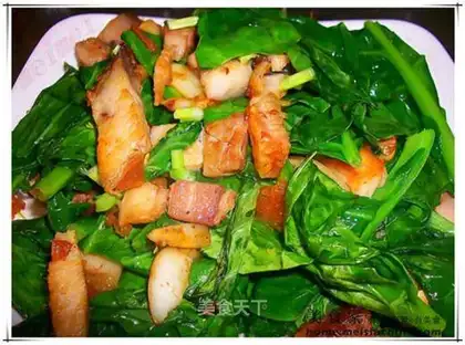 Fried pork and broccoli