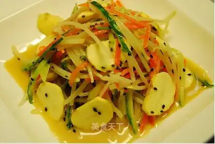 Korean cold dishes with mustard sauce