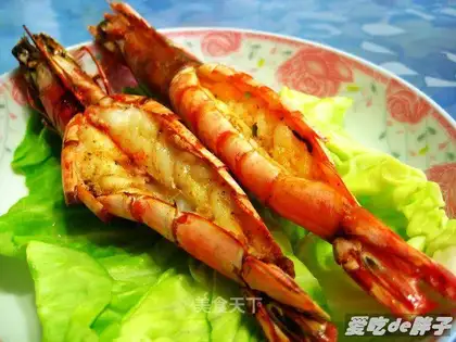 Grilled shrimp with cream