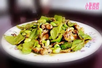 stir-fried chicken offal with green pepper edamame