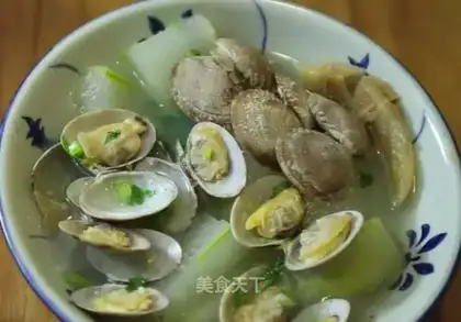 Flowers and melon soup