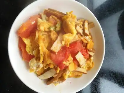 Cheese juice and eggs and beans