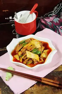 Fish spicy apricot mushrooms