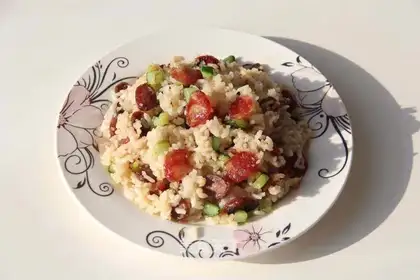 Quino salami fried rice