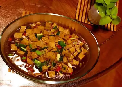 Fish, black tofu