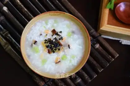 Celery mushrooms and rice congee