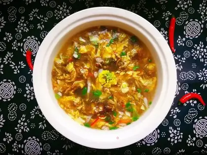♪ Rich egg bouquet soup ♪