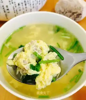 Skinny shrimp and eggs soup