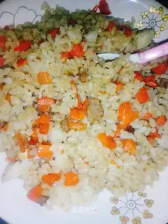 The lamb carrots, the rice