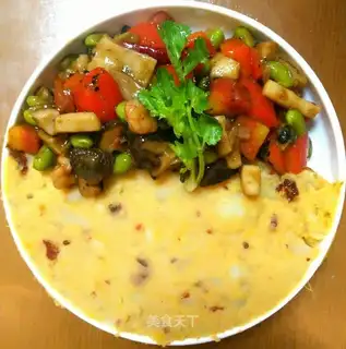 Curry seameat mashed