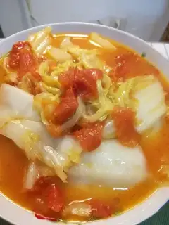 Big cabbage with tomatoes