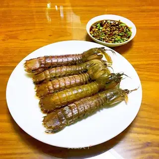 A boiled shrimp