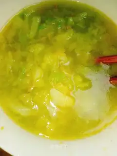 Pour some rice soup
