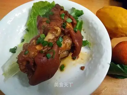 Red burning pig hoof