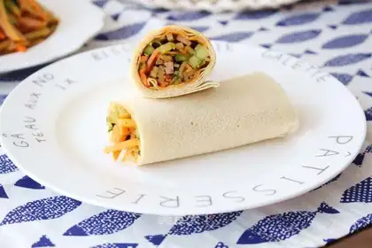 The burrito is three silks
