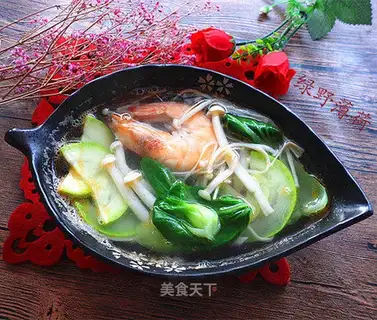 Shrimp mushroom vegetable soup