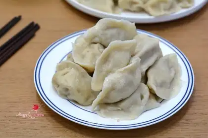 Pork beet-bread and mushroom dumplings