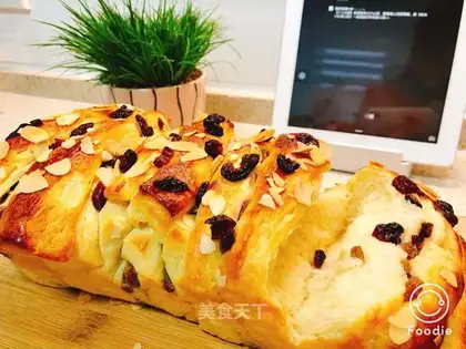 The cranberry hand tore bread