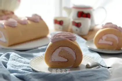Flamingo cake roll