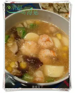 Shrimp Japanese tofu soup