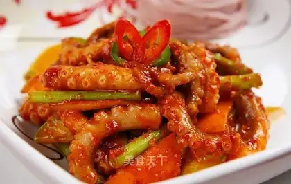 Korean spicy fried octopus